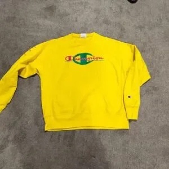 Champion Other - Champion Yellow Crewneck with Red and Green Logo